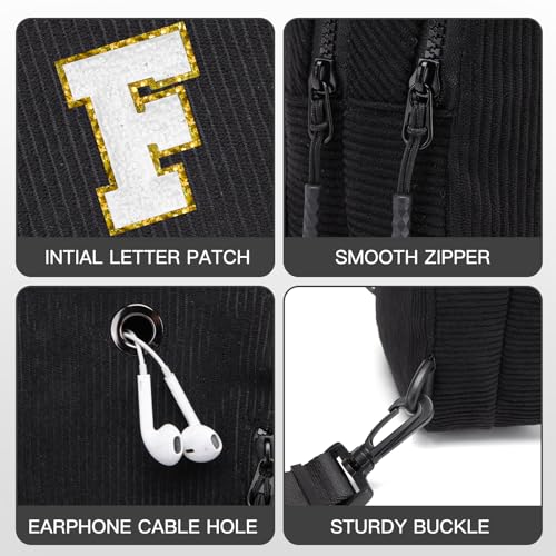 Image of Viverte Small Corduroy Sling Bag Initial Crossbody Bag Fanny Pack for Girls Personalized Birthday Gifts for Teen Girls Gifts
