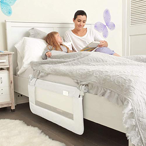Toddler Bed Rail Guard For Kids Twin, Double, Full Size Queen & King Mattress - Bedrail For Toddlers - Universal Fit For Slats & Boxspring - Children & Baby Bed Rails By Comfybumpy (White Reg) #TOP1