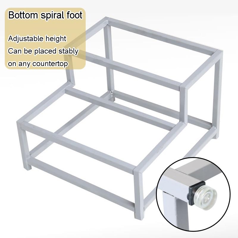 Estante para especias y bandeja para servir, organizador de cocina para encimera o parrilla, metal inoxidable