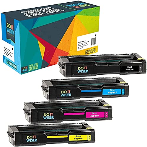 Get Cheap Price Do it Wiser Compatible Printer Toner Cartridge Replacement for Ricoh Aficio SP C240SF C220S C220A C220DN C220N C221N C221SF C222DN C222SF  406046 406047 406048 406044 (4 Pack)