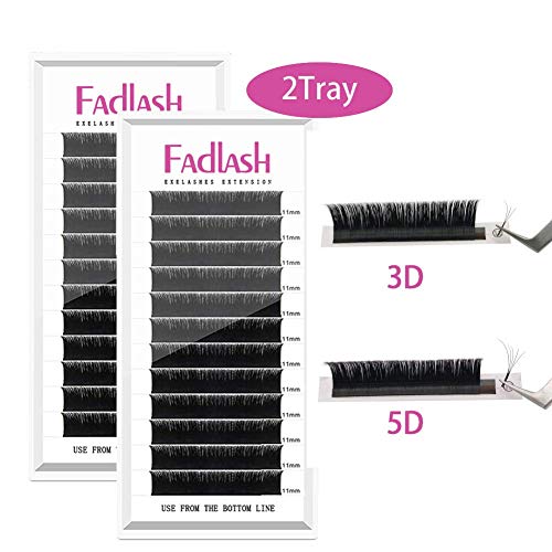 Easy Fan Lashes D Curl 0.07 13mm+15mm FADLASH Volume Eyelash Extensions 2D~10D Self Fanning Lash Extensions Supplies (0.07-D, 13mm+15mm)