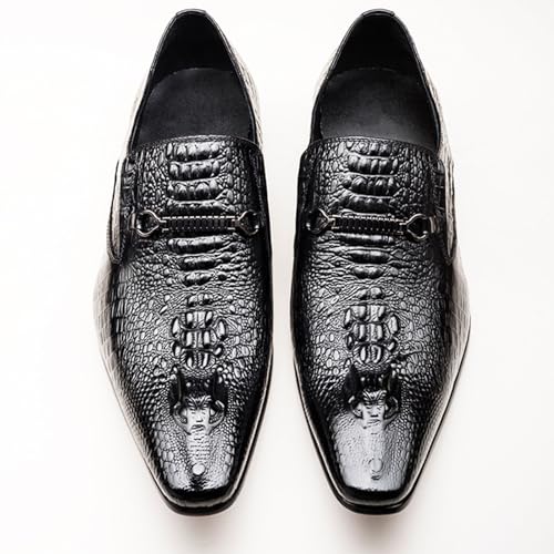Men's Alligator Crocodile Print Oxfords Fashion Slip on Dress Shoes2