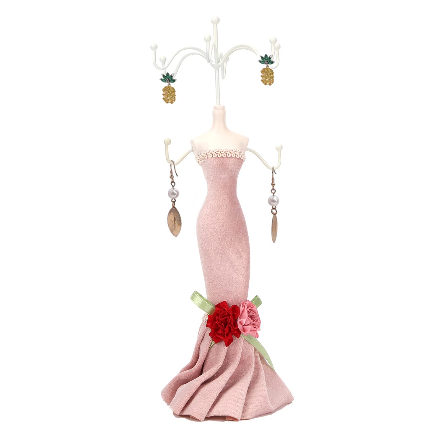 Tissting Jewellery Stand Princess Dress Shaped Jewelry Display Holder Rotatable Jewellery Organiser for Hanging Earrings, Necklaces, Bracelets