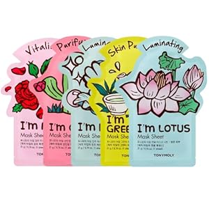 TONYMOLY I’m Real Sheet Mask Gift Set, Korean Skincare Face Masks for Hydrating & Soothing Skin, Birthday & Valentine’s Day Gifts for Women