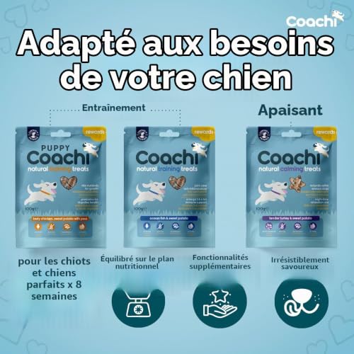 Coachi Friandises Naturelles pour Chiots - Friandises sans Céréales, Saines et Hypoallergéniques. Friandises Moelleuses Faciles à Casser, Idéales pour éduquer et récompenser Les Chiots (Poulet, 100g) – vue 6