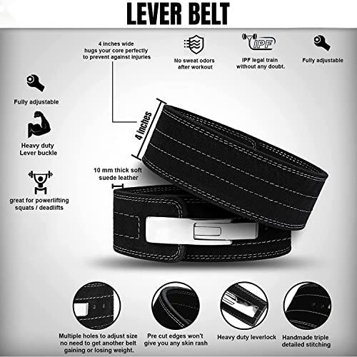 Image of FirstFit Heavy Duty Leather Weightlifting Belt, 6mm Powerlifting Belt for Back Support, Gym & Fitness Training