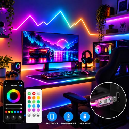 Remote Control Lens Price History of Smart LED Strip Light 5M with App & Remote Control ...