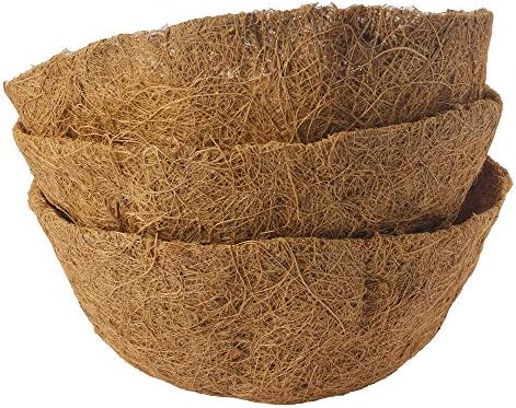 Joen 14 Inch Round Coco Fiber Replacement Liner for Hanging Basket (3 Pieces)