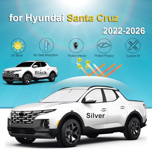 Image of KMF Windshield Sun Shade Replacement for Hyundai Santa Cruz Accessories 2022-2024, Side Window Sun Shade Cover Sun Visor Shield Cover,Rear Window Sunshade for Camping /Baby UV Block and Privacy Protect