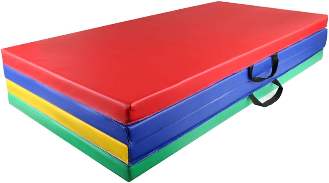 Gymnastics Mat 4'X10'X2" Folding Stretching Mat Fitness Home Workout Yoga Tumbling Pad