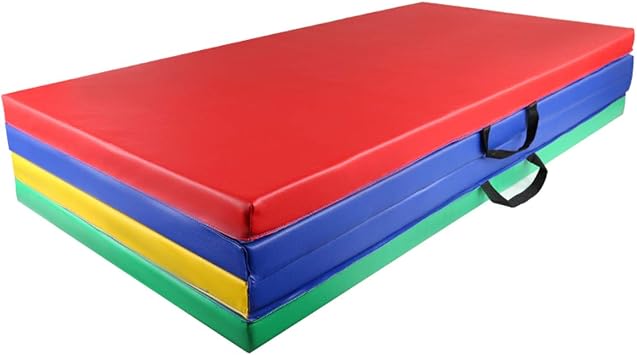 Gymnastics Mat 4'X10'X2 Folding Stretching Mat Fitness Home Workout Yoga Tumbling Pad