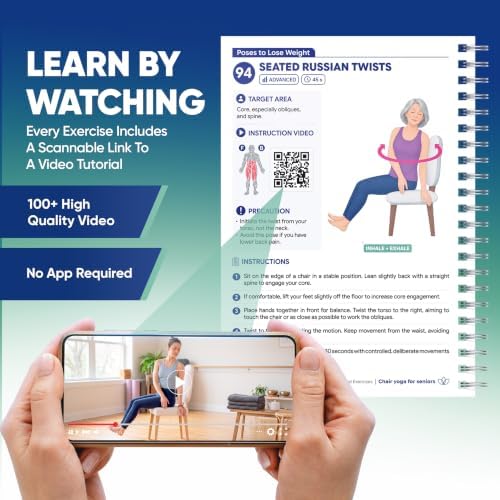 Chair Yoga for Seniors Over 60: Build Better Balance & Relieve Stress | Full-Color, Large Print Edition with 100+ Illustrated Poses, HD Videos & a 3-Level 28-Day Routine Plan | Exercise Book for Toning & Weight Loss - 2