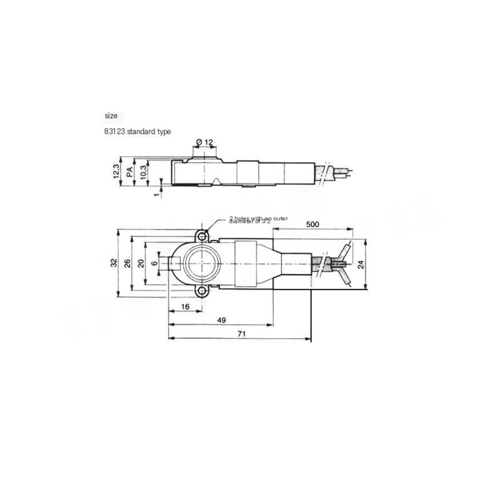 Interruptor de límite de acción rápida SPDT 5A 250V AC Pin Émbolo 0,5 m Cable for automatización 83123018
