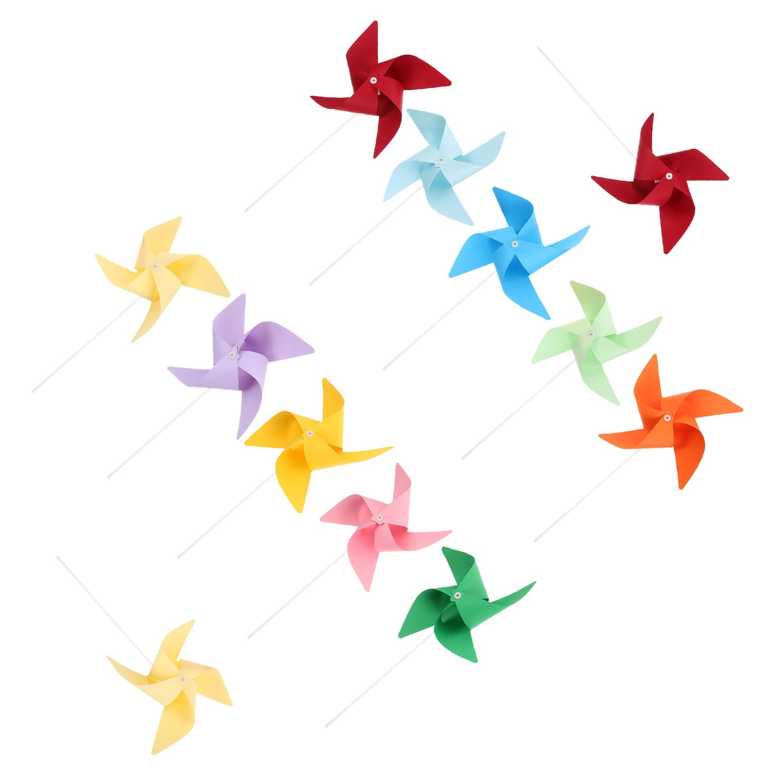 Molinetes de Viento para 12 Piezas, Kit de Manualidades de Papel, Molinillos de Colores Mixtos, Juguete Educativo Temprano para Jardín de Infantes y Juego al Aire Libre