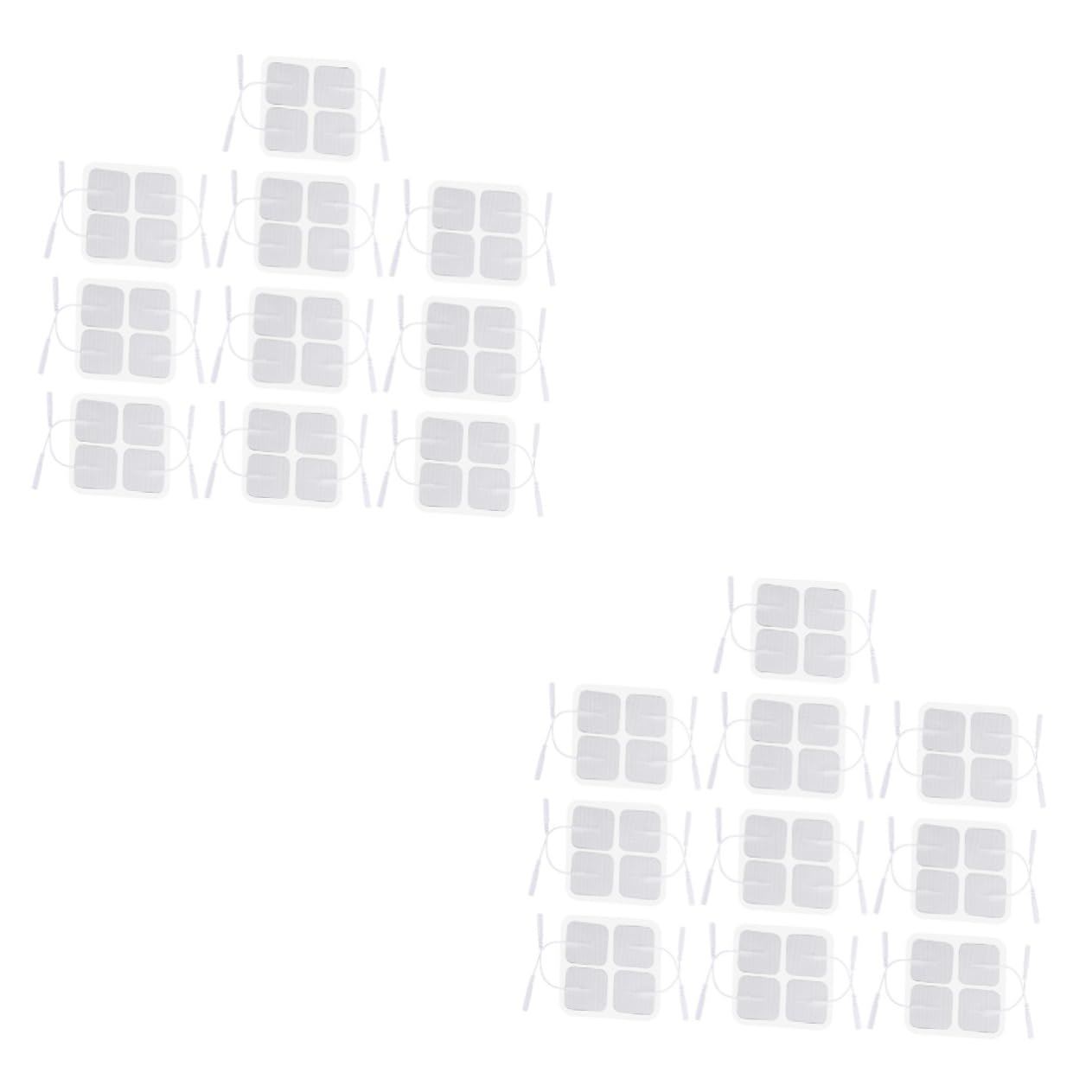 Healifty 20 Ensembles 40 Pièces Des Dizaines D'électrodes Unitaires Coussinets D'unité Des Dizaines Tend Les Coussinets Correctif Carré Blanche
