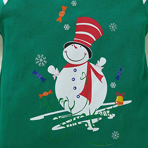 BigBig Style Pasgeboren Baby Kerst Romper Lange Mouwen Sneeuwpop Jumpsuit Overall met Hoed - Afbeelding 8