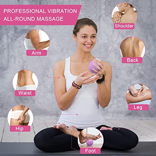 Maxgia 3" Single Massage Ball, 5 Speeds Vibrating Massage Ball Roller For Trigger Point Therapy, Deep Tissue Massager For Back, Neck, Foot, Myofascial Release, Pain Relief, Muscle Recovery,Purple #TOP1