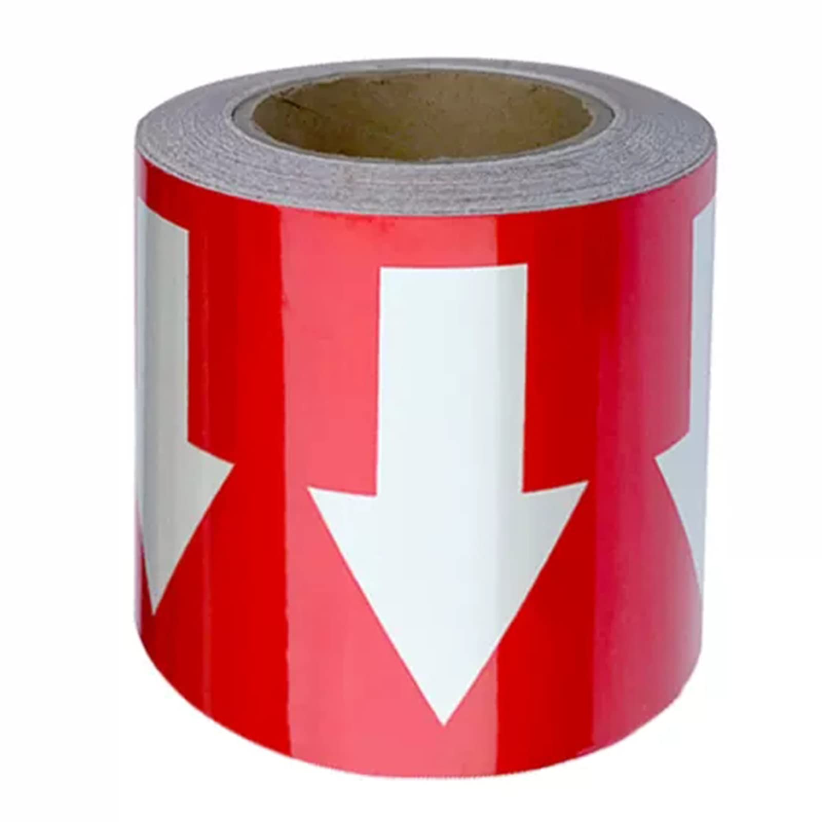 Cinta de precaución, cintas adhesivas reflectantes con flechas a prueba de agua, cinta de barrera resistente a altas temperaturas for dirección de flujo de tuberías, instrucciones de seguridad.(Red,10