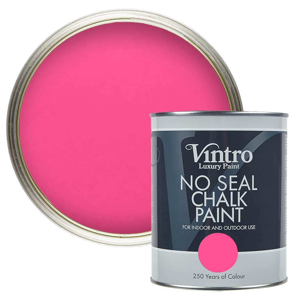 Vintro No Seal Chalk Paint Pink Interior & Exterior For Furniture Walls Wood Metal 1 Litre (Deptford Pink) from B&Q