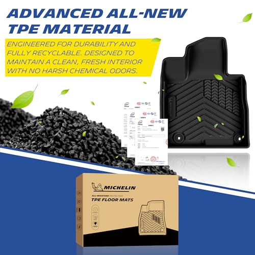 Image of Michelin Vehicle Mats for 2022-2026 Hyundai Tucson Gas (3 Piece) | Not Fit Hybrid or PHEV, All-Weather TPE Custom Fit Liner, Premier