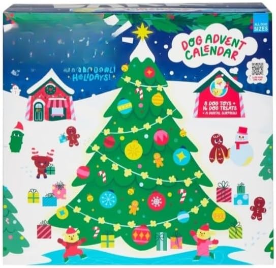 Dog Advent Calendar with Treats and Toys Christmas Countdown for Pets