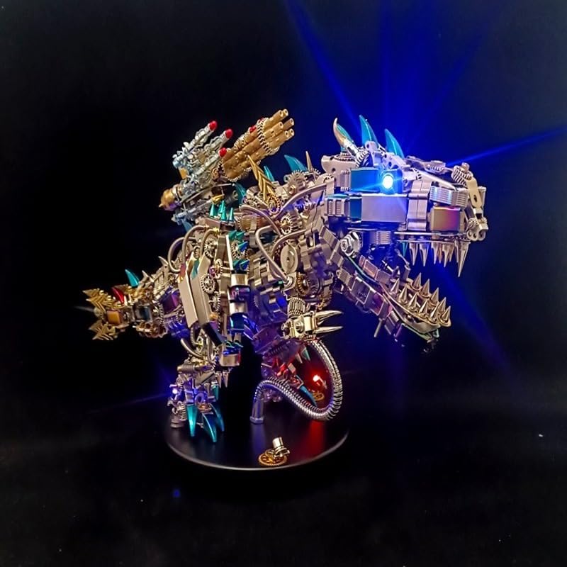 Metalowe puzzle 3D dla dorosłych, zestaw modeli do składania mechanicznego smoka, ze światłem LED, łamigłówka do samodzielnego wykonania, dla dorosłych, idealny prezent urodzinowy.