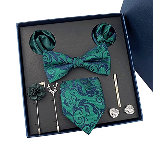 Corbata clásica de seda con set de accesorios para hombre