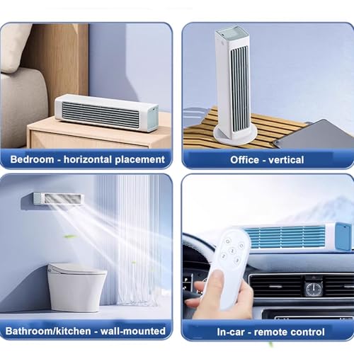 Raffreddatore d'Aria Portatile, nessun finestrino Necessario, Design Senza Lame con Telecomando, 3 velocità e 60 Oscillazione per Il Raffreddamento dell'ufficio della Camera da Letto silenziosa