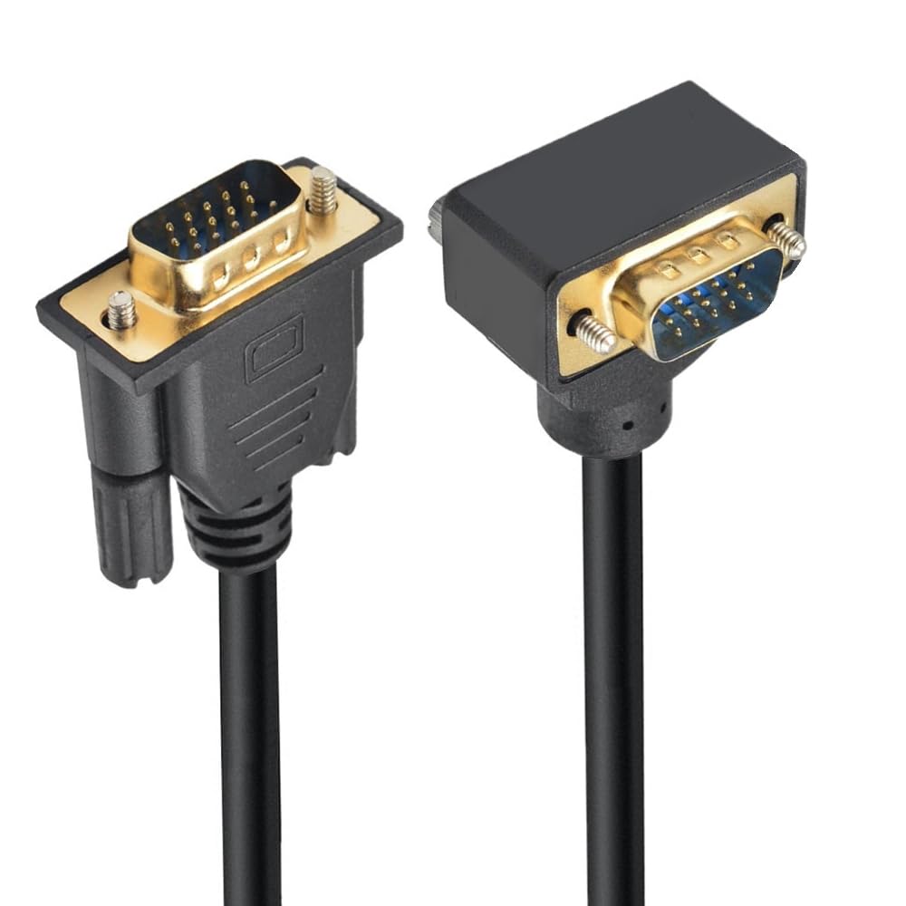 CY Kabel 90 stopni pod kątem VGA RGB męski na prosty męski przedłużacz 3COAX+6C do monitora projektora komputera