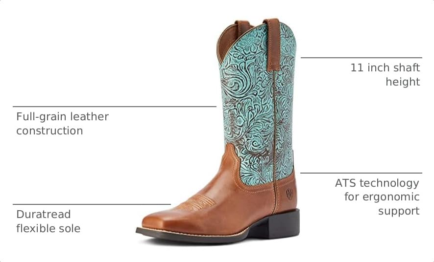 Image of Ariat Women's Round Up Wide Square Toe Western Boot