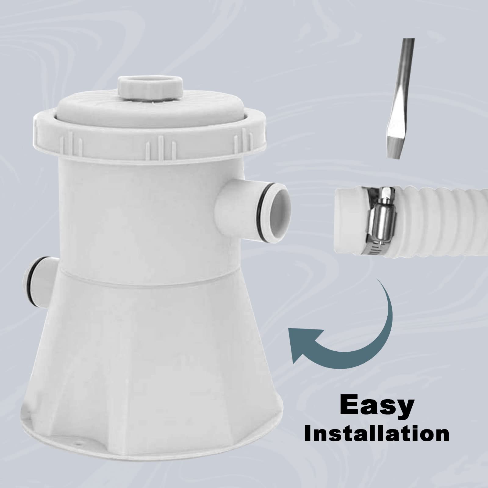 Lote de 4 mangueras de repuesto de piscina, con 8 conectores roscados de metal, para manguera de succión bomba de piscina fuera, tubos de piscina Ø 32 mm, (longitud 1,5 m, blanco)