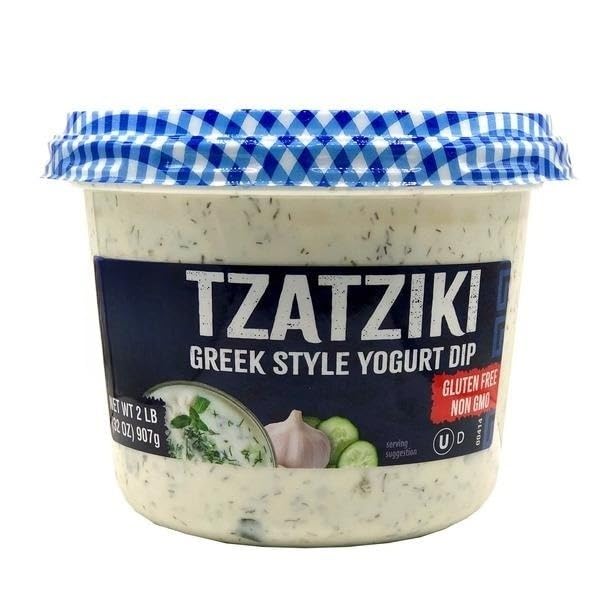 Tzatziki Greek Style Yogurt Dip, Serve this delectable plant-based dip with fresh veggies, pita chips, or crunchy pretzels for the perfect appetizer [ 32 oz, 2 lb ]