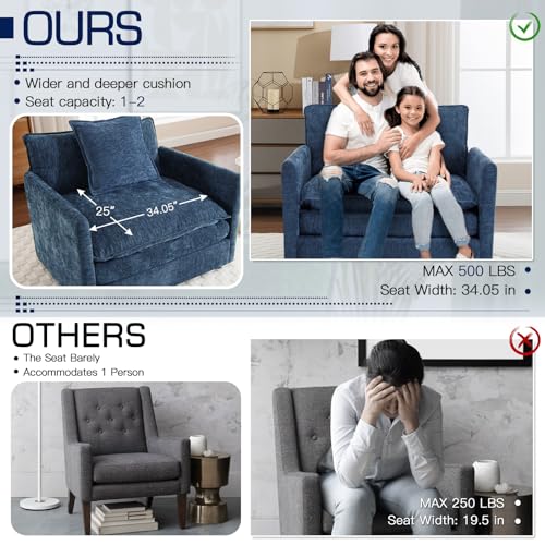Sillón Plegable Chenille Azul miniatura 6