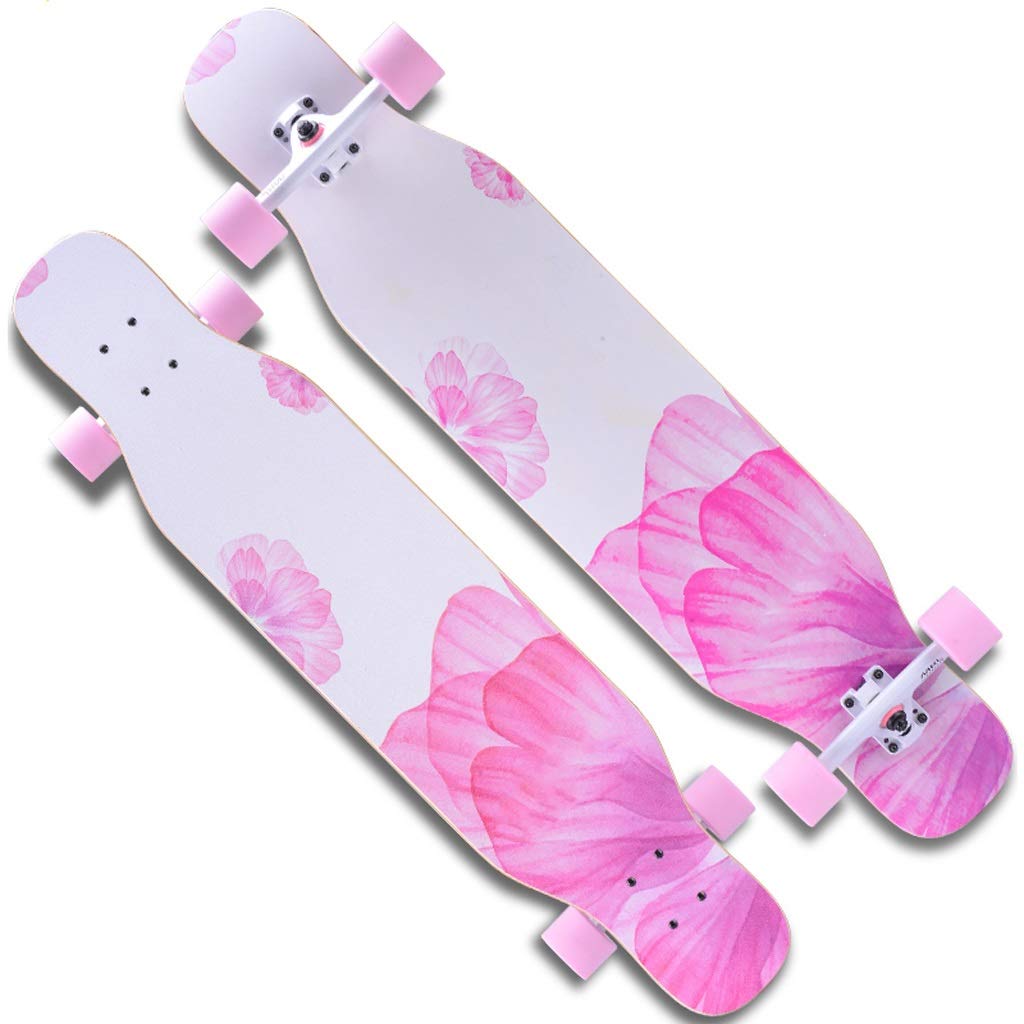 TXTC 7 Layer Maple Deck Skateboard with Flash Wheel Complete Skateboards Professional Longboard with High Rebound PU Wheels