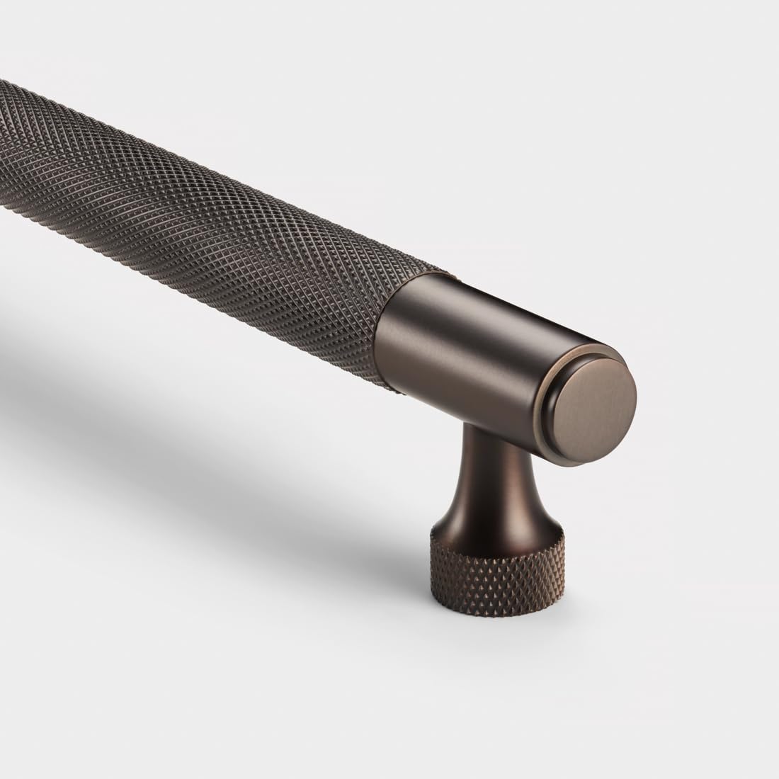 Pushka Home Brass Knurled Internal Cabinet Handles in Bronze (448mm (Hole to Hole))