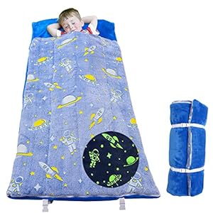 UOMNY Toddler Nap mat for Boys Toddler Sleeping Bag Dinosaur Space Toddler Slumber Bag Kids Sleeping Bags for Boys Nap Mat for Toddler Boys and Girls