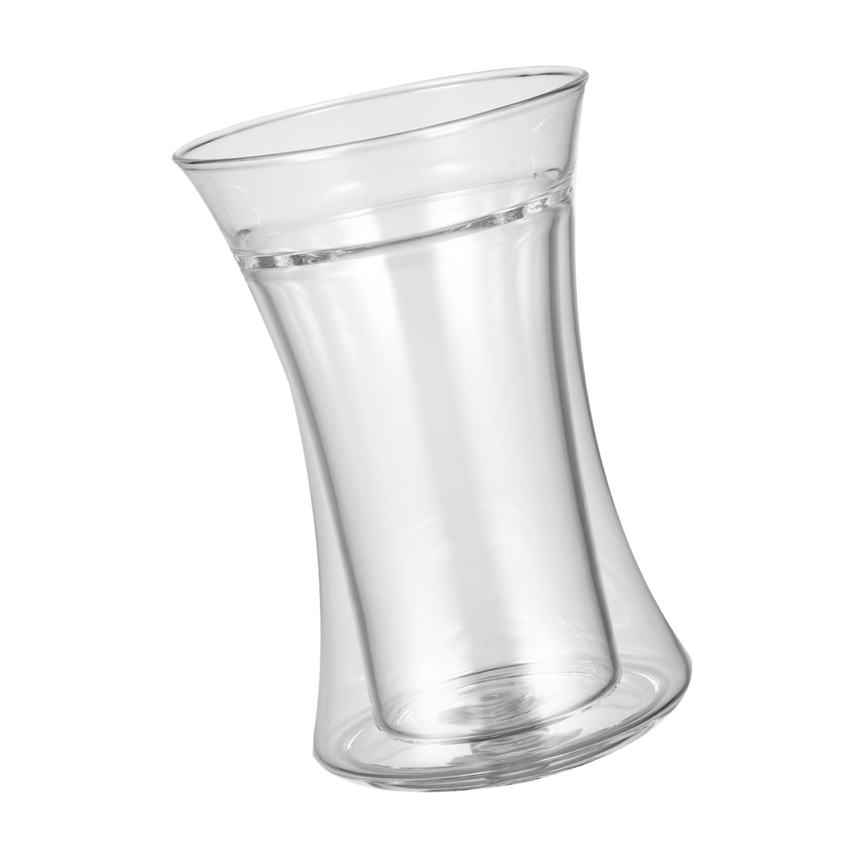 Taza de vidrio de doble pared para bebidas frías con aislamiento térmico que evita quemaduras