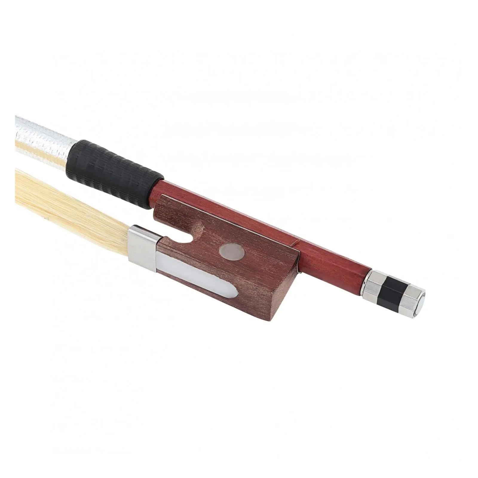 Professioneller Geigenbogen Brasilholz Weißes Rosshaar 4/4 Palisander Froschform Violinbogen(Style 8)