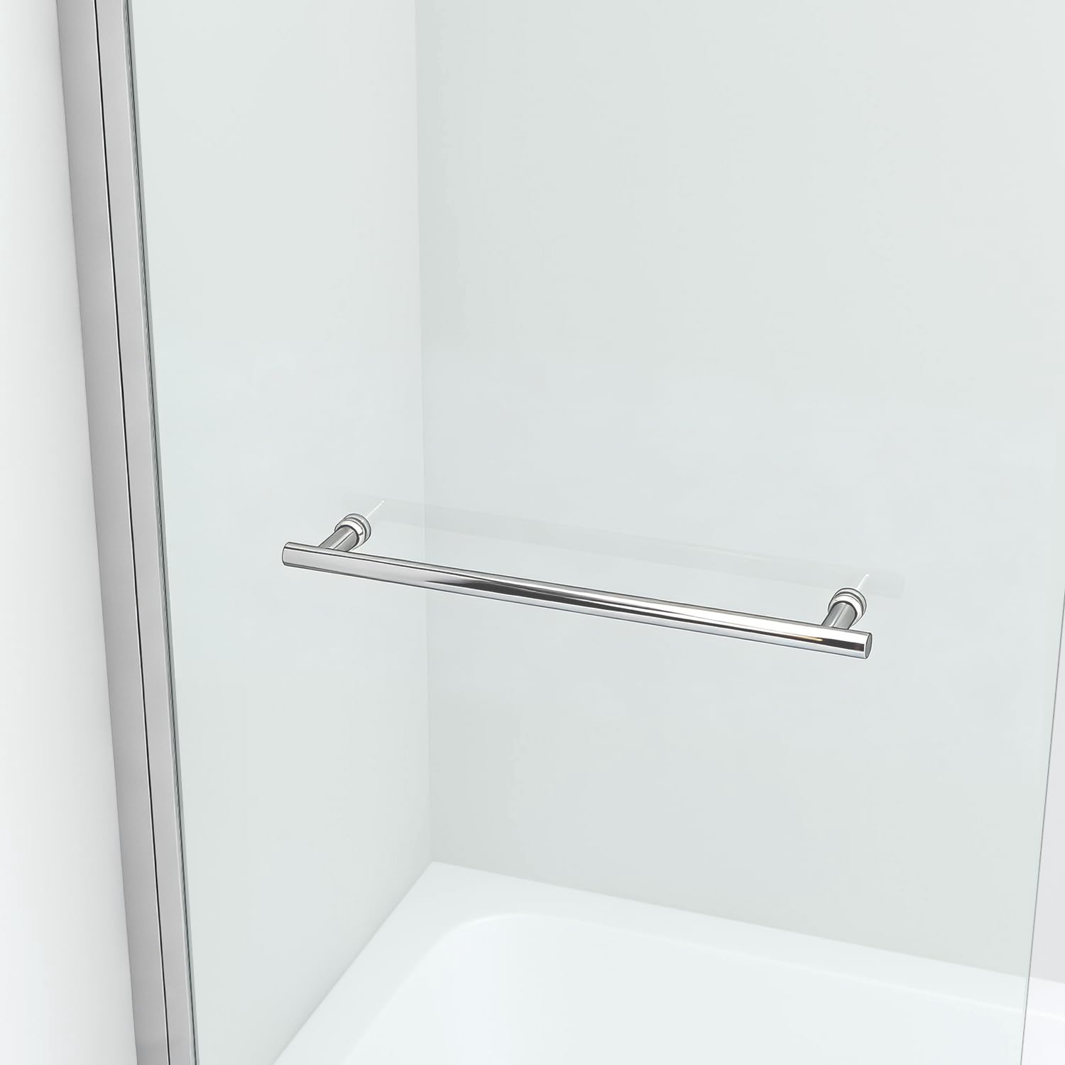 AQUABATOS Duschwand für Badewanne 1-Teilig mit Handtuchhalter 80 x 150 cm Badewannenaufsatz Duschabtrennung Duschtrennwand Sicherheitsglas 8 mm klar mit NANO-Beschichtung Chromoptik
