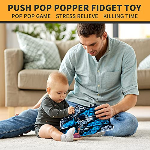 Push Pop Pop Bubble Fidget Toy, Anxiety Stress Reliever Silicone Excavator Sensory Fidget Toy, Simple Dimple Poppers Autism Special Needs Fidgets For Girls And Kids (Yellow Black) #TOP3