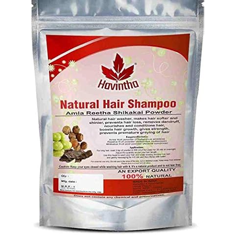 Havintha Natural Hair Shampoo for Hair 8 oz, AMLA REETHA SHIKAKAI POWDER (Phyllanthus emblica,Sapindus mukorossi,Acacia concinna),Product of, 227g Cover