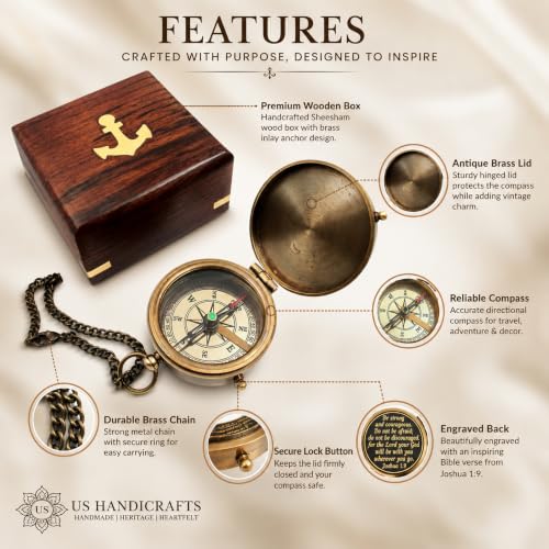 Image of Compass with Stamped Wooden Case
