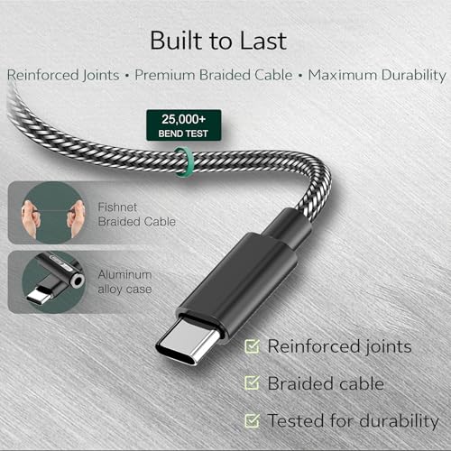 USB C to 3.5mm Audio Adapter, Type C to Aux Headphone Jack, Plug and Play, Supports Calls & Music, Compatible with iPhone 15 16 17, Samsung Galaxy S25 S24 S23, MacBook, iPad, Pixel - Black - Image 7