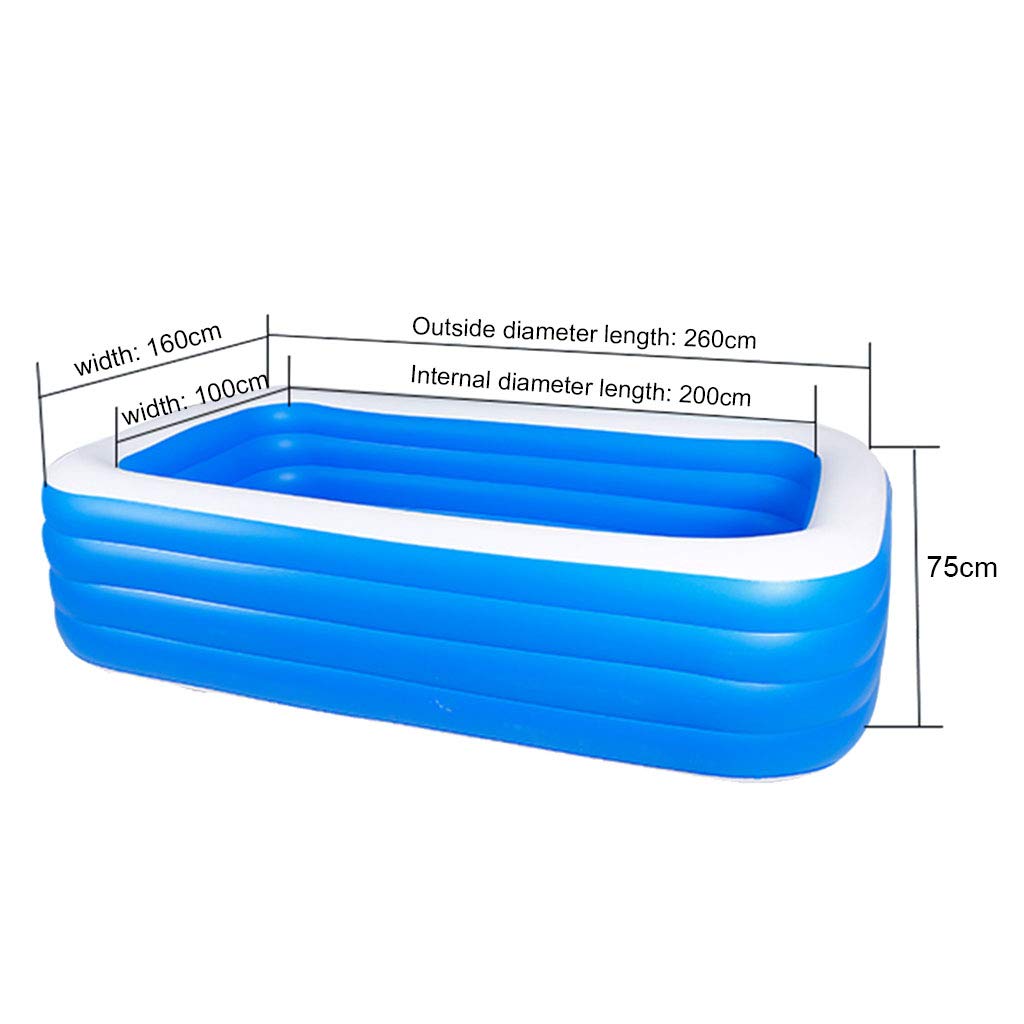 Jardin D'extérieur Rectangulaire Piscine Gonflable Familiale Pagayer Idéal pour Tous Les Enfants, Enfants et Adultes - Options de Tailles Multiples