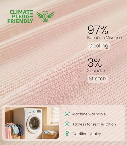 Image of NACHILA Women's Pajamas Set-Viscose Made from Bamboo,Short Sleeve Sleepwear Soft Pjs with Capri Pants Loose Loungewear