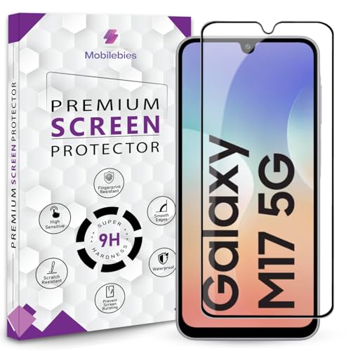 Image of Premium Tempered Glass Screen Protector Guard For Samsung M17 5G (6.7 Inch, Pack of 1) | Edge to Edge Coverage With Easy to installation kit