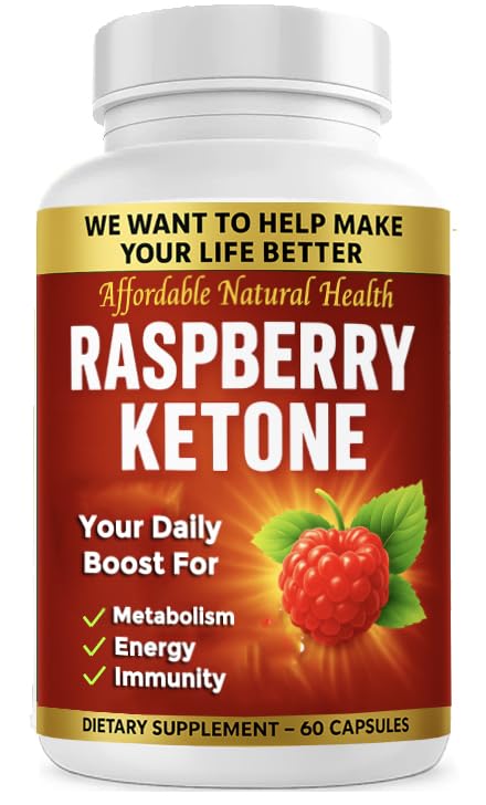 Raspberry Ketone Capsules All-Natural Formula May Support Active Healthy Lifestyle 1000 mg Supplement 60 Capsules Per Bottle 2 Month Supply Vegan Non-GMO Gluten Free