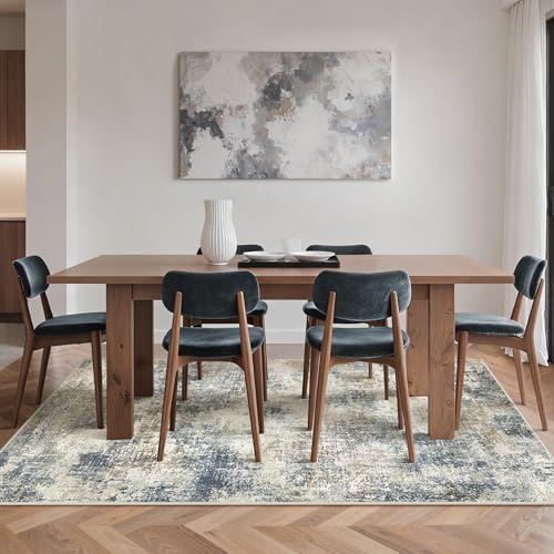 GENIMO Waschbar Teppich Wohnzimmer 160x230 cm Kurzflor Blau – Ansicht 7