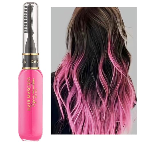 Pink Hair Chalk, Temporary Hair Dye, Coloured Hair Mascara for Kids Women, Pink Hair Spray Wash Out, Hair Colour Spray for Party Birthday Halloween Christmas Stage