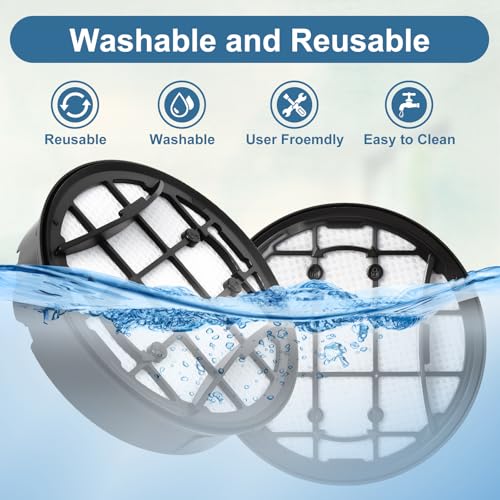 Jegehoyo 4 Stück Waschbarer Schaumstofffilter und Einlassfilter für Philips VC 7000 8000 Serie XC7055 XC7053 XC7057 XC8055 Kabelloser Staubsauger Ersatzteile